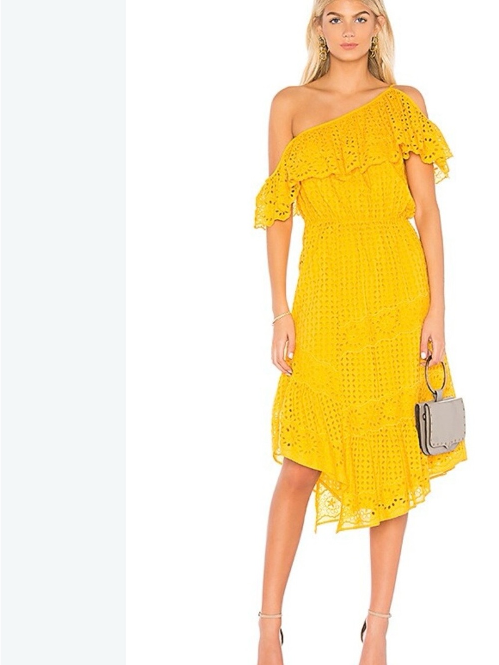 BNWT Joie One-Shoulder Yellow Midi Dress